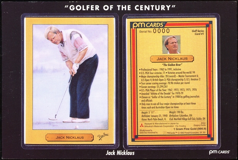 1992 Powell PM Cards Jack Nicklaus&nbsp;#1